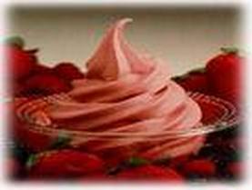 Strawberry Soft-Serve Ice-Cream in a Dish